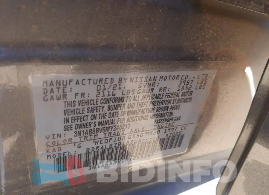 3N1AB8BV6MY245311 Photo# 10