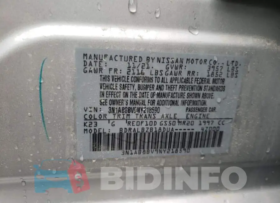 3N1AB8BV9NY218590 Photo# 10