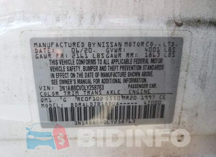 3N1AB8CV0LY258763 Photo# 10