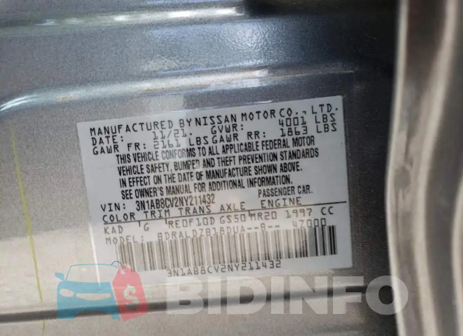 3N1AB8CV2NY211432 Photo# 10