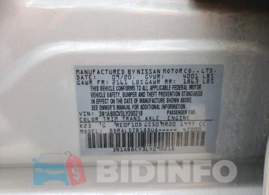 3N1AB8CV3LY290218 Photo# 10