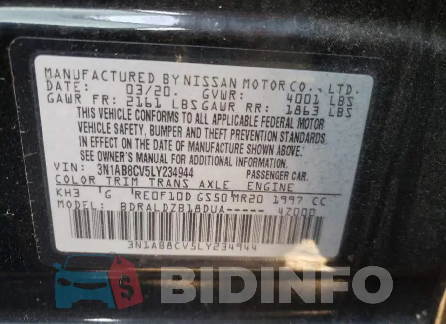 3N1AB8CV5LY234944 Photo# 10