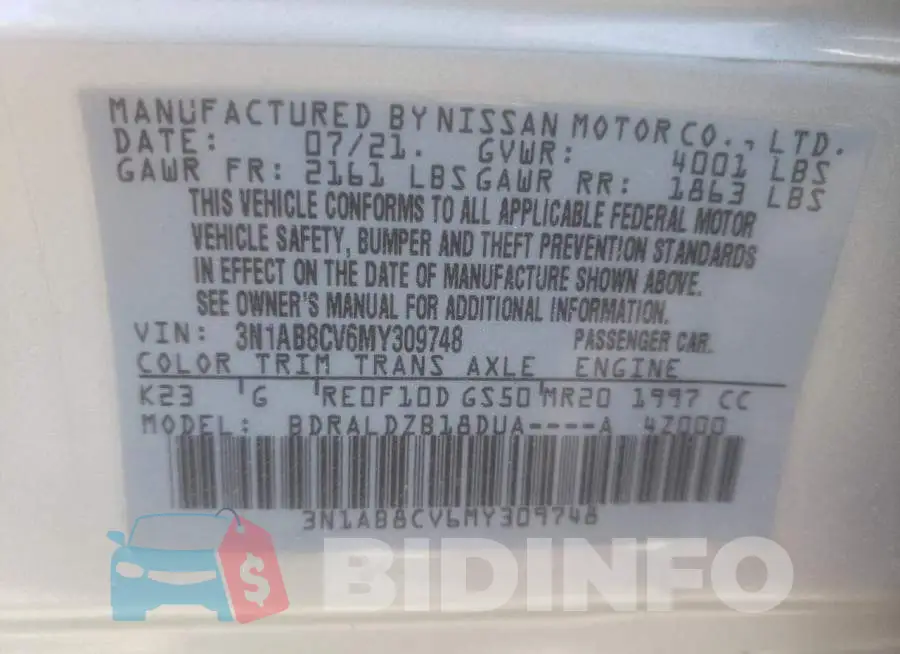 3N1AB8CV6MY309748 Photo# 10