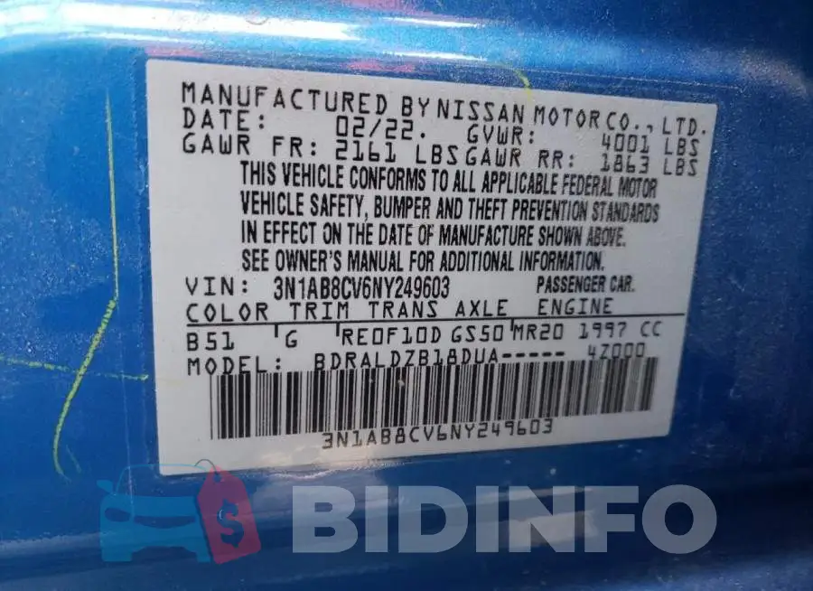 3N1AB8CV6NY249603 Photo# 10