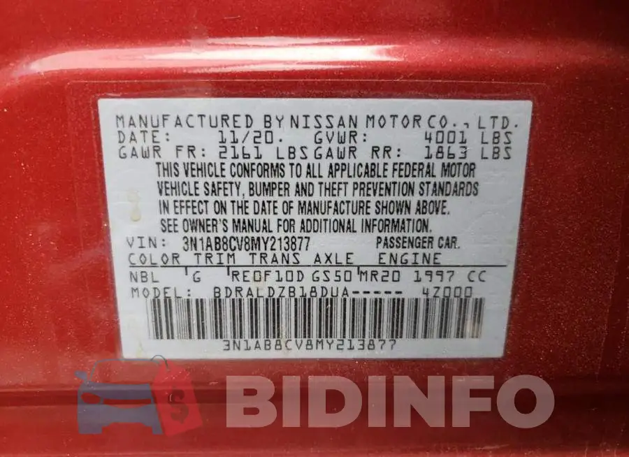 3N1AB8CV8MY213877 Photo# 10