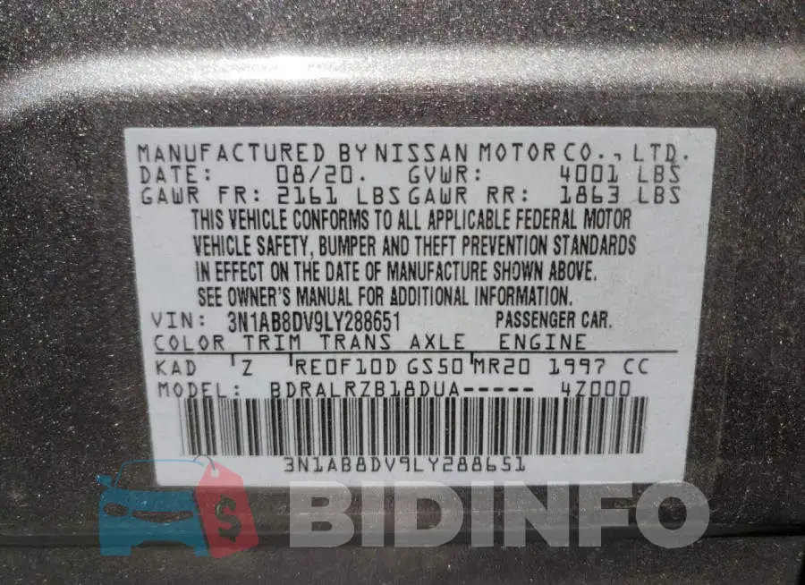3N1AB8DV9LY288651 Photo# 10