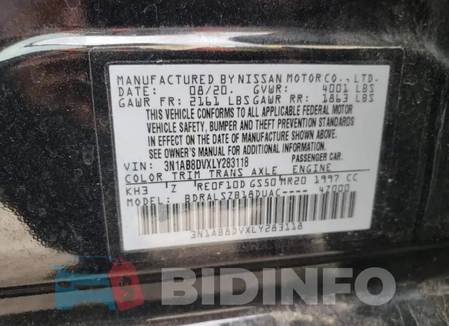 3N1AB8DVXLY283118 Photo# 10