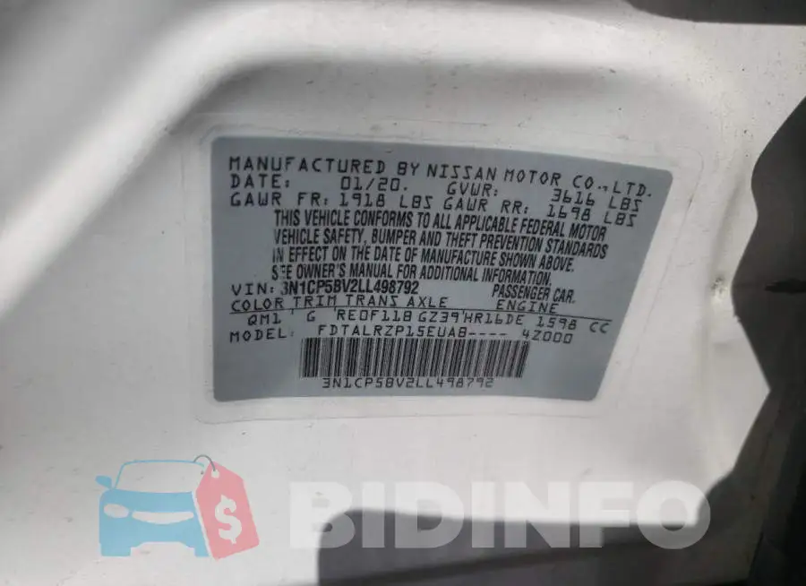 3N1CP5BV2LL498792 Photo# 10