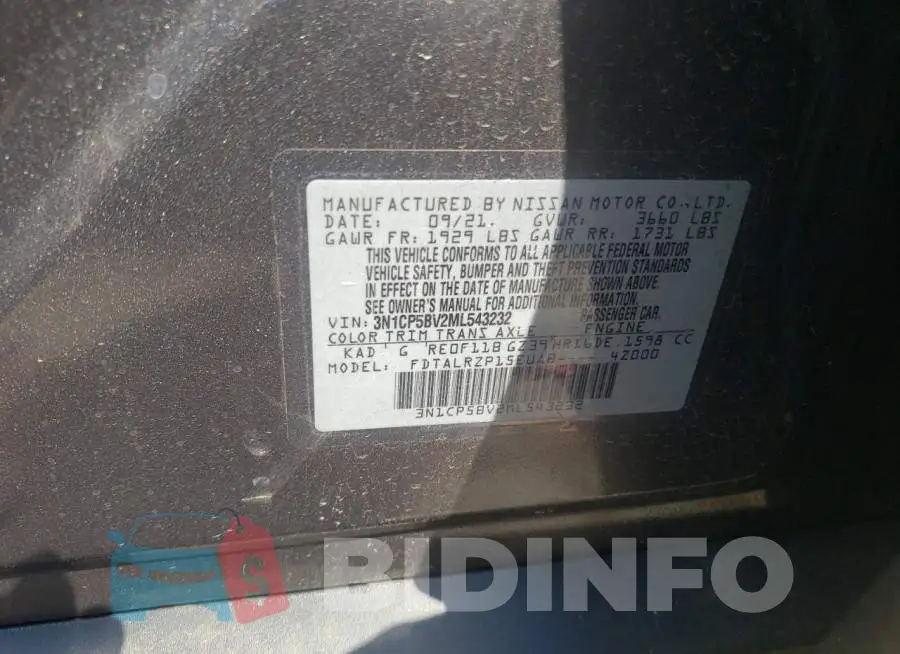 3N1CP5BV2ML543232 Photo# 10