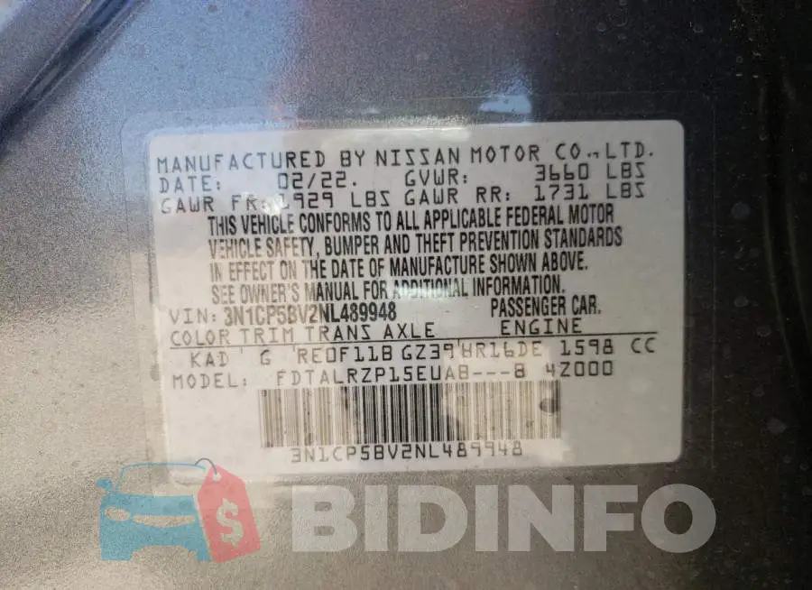 3N1CP5BV2NL489948 Photo# 10