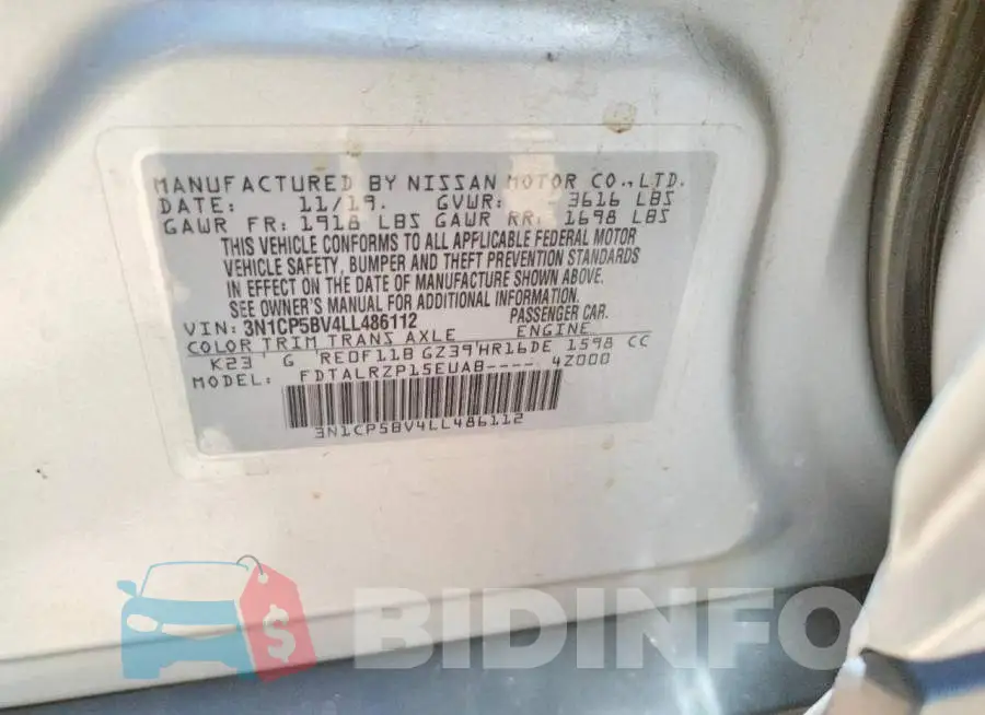 3N1CP5BV4LL486112 Photo# 10