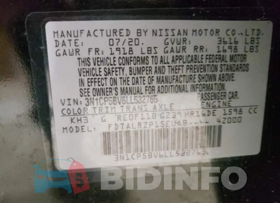 3N1CP5BV6LL532765 Photo# 10