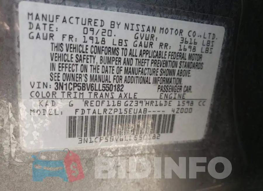 3N1CP5BV6LL550182 Photo# 10