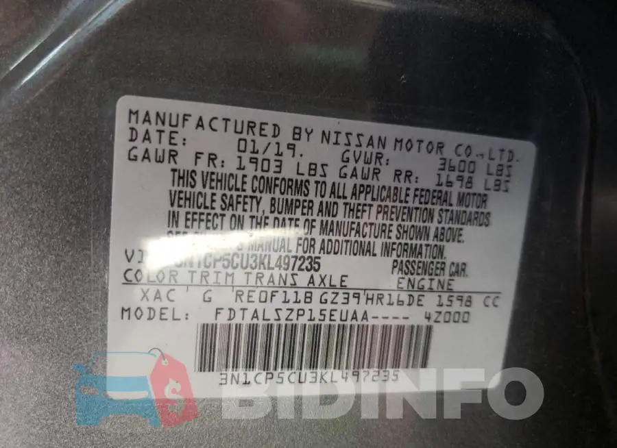 3N1CP5CU3KL497235 Photo# 10