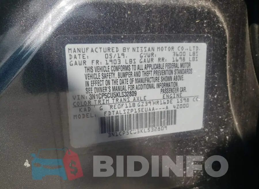 3N1CP5CU5KL532809 Photo# 10
