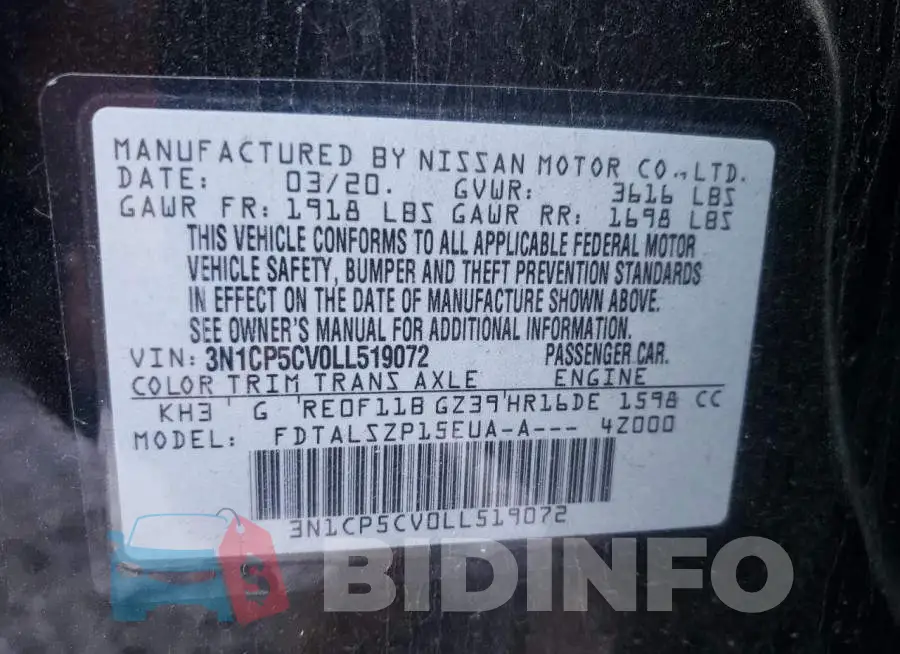 3N1CP5CV0LL519072 Photo# 10