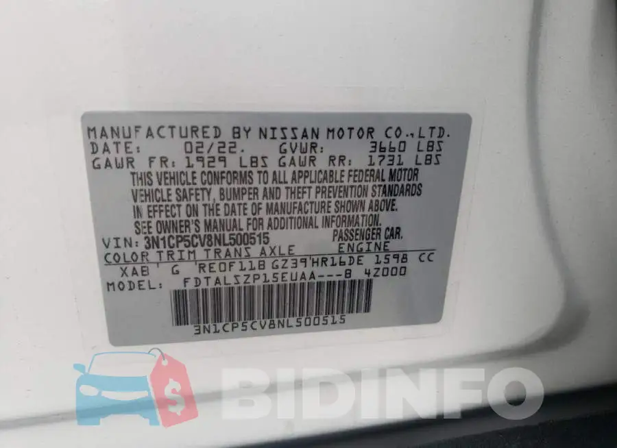 3N1CP5CV8NL500515 Photo# 10