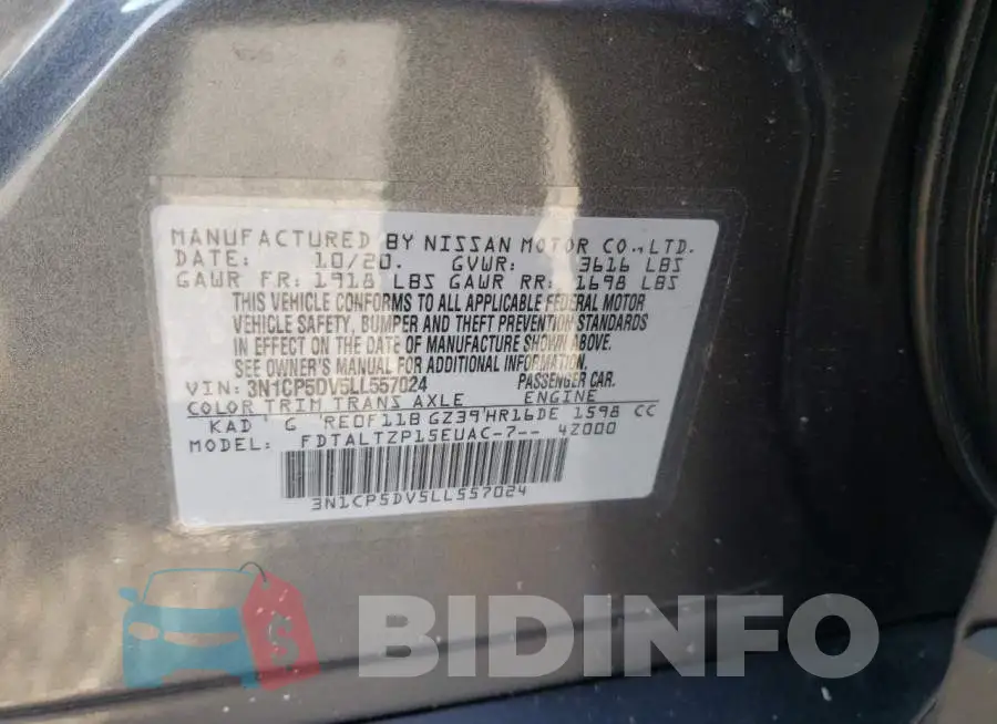 3N1CP5DV5LL557024 Photo# 10