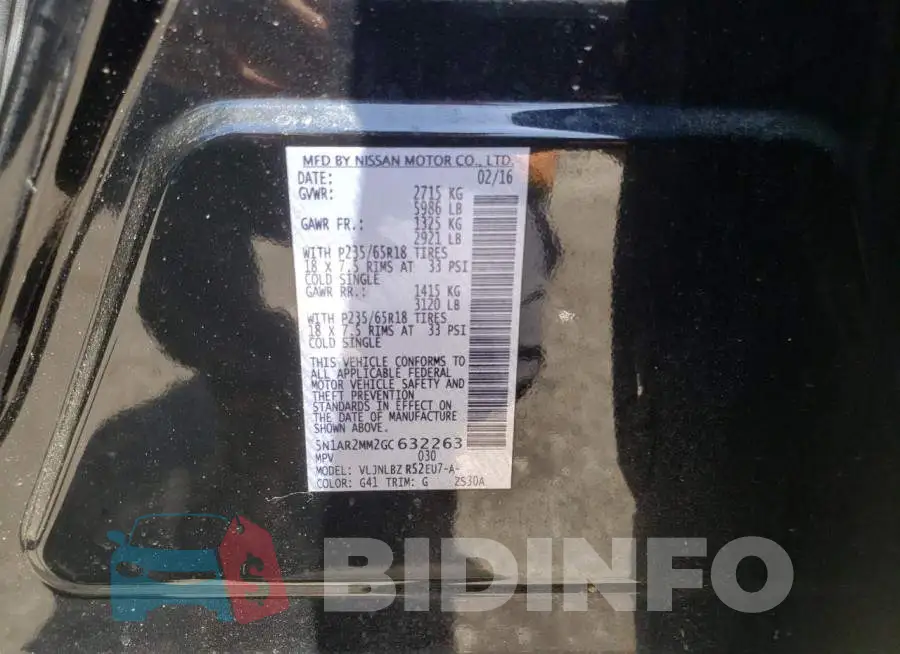 5N1AR2MM2GC632263 Photo# 10