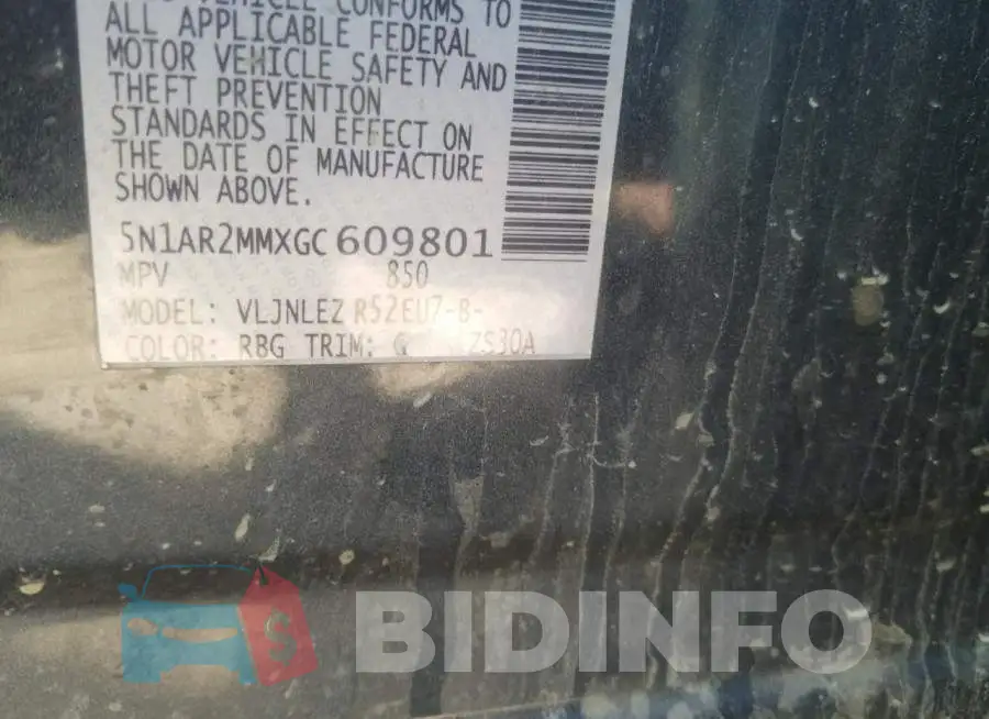 5N1AR2MMXGC609801 Photo# 10