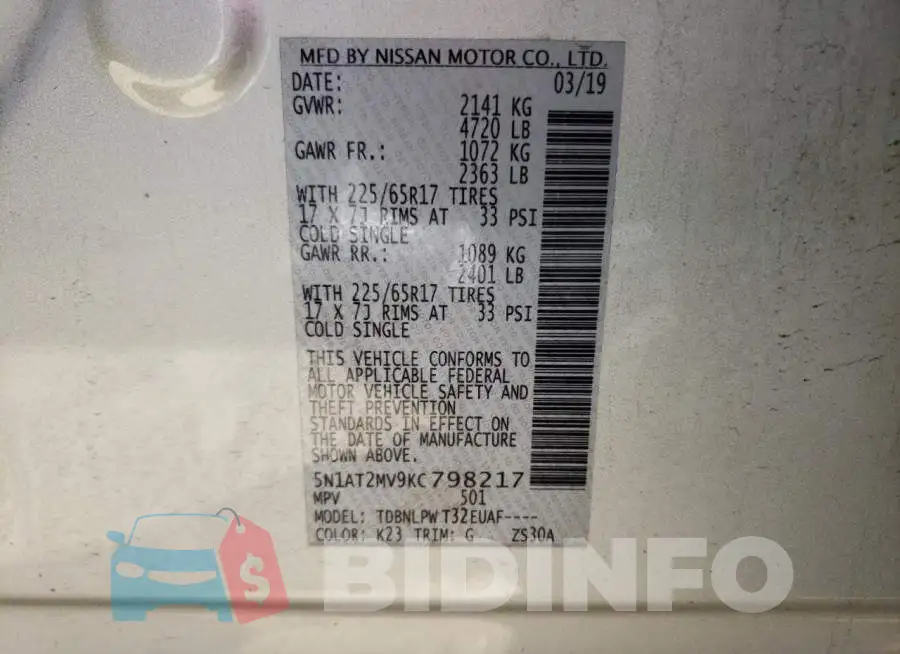 5N1AT2MV9KC798217 Photo# 10