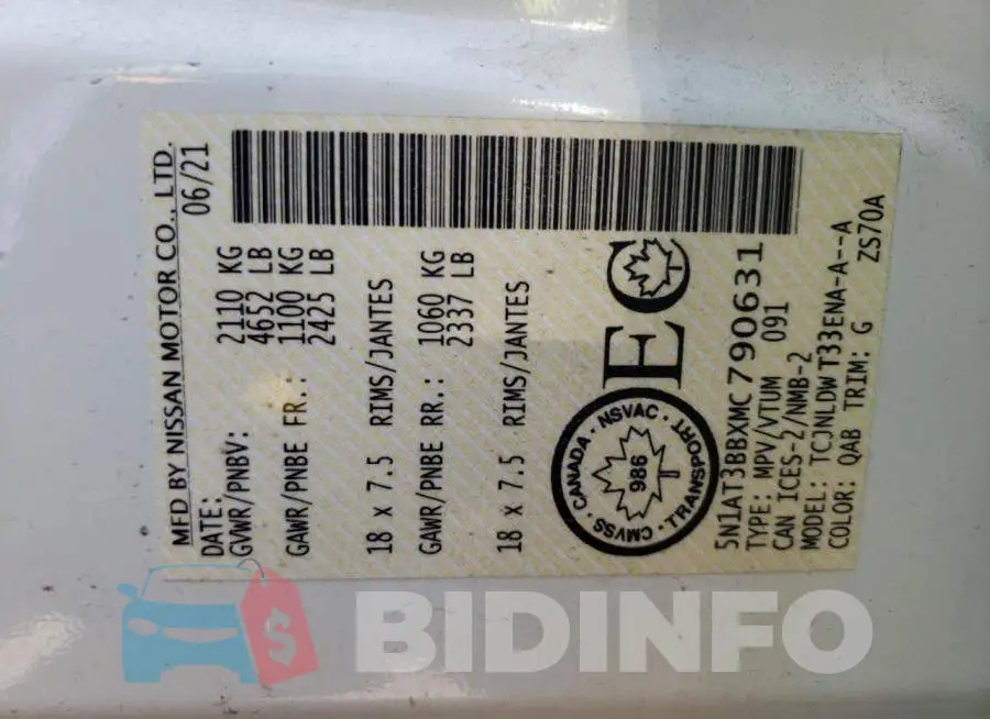 5N1AT3BBXMC790631 Photo# 10