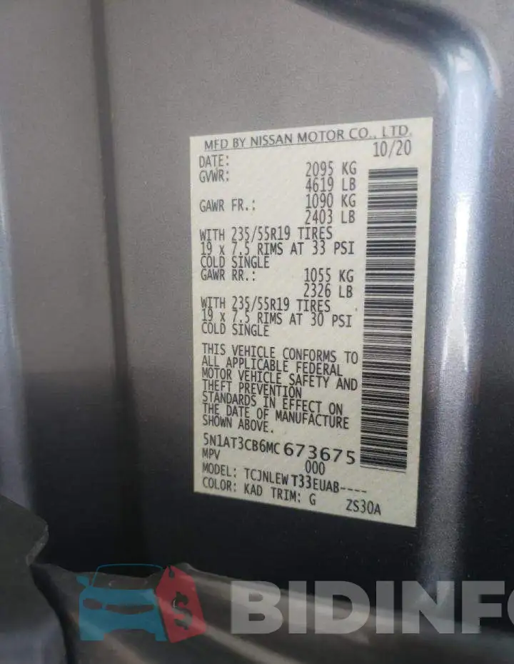 5N1AT3CB6MC673675 Photo# 10