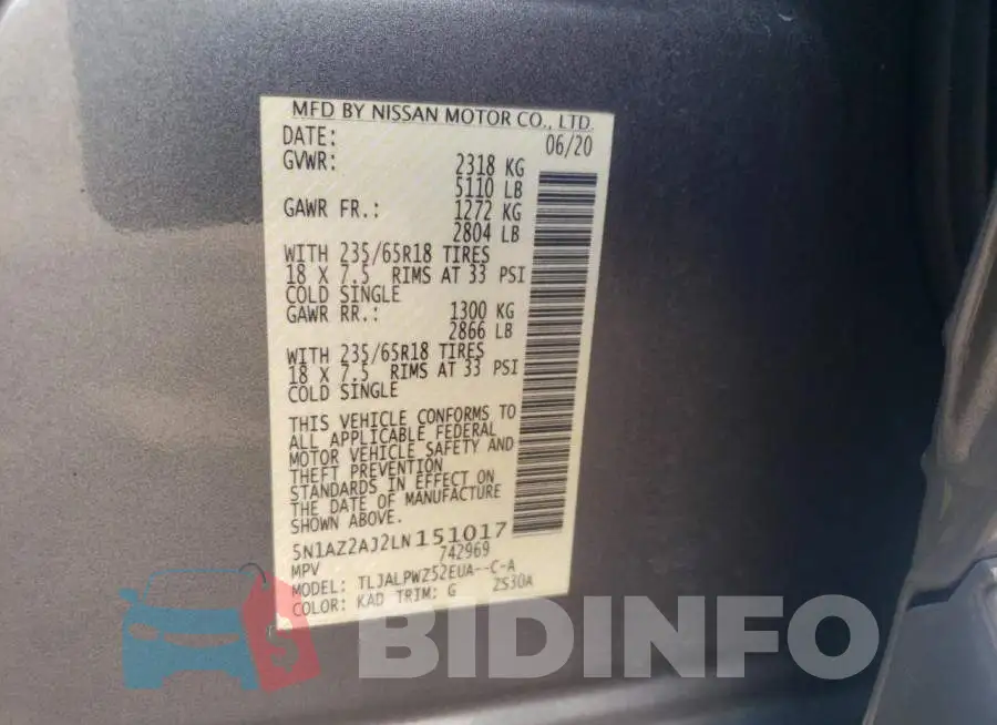 5N1AZ2AJ2LN151017 Photo# 10