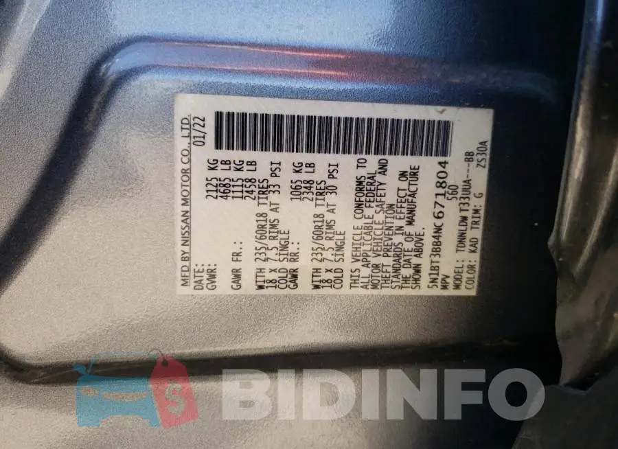 5N1BT3BB4NC671804 Photo# 10