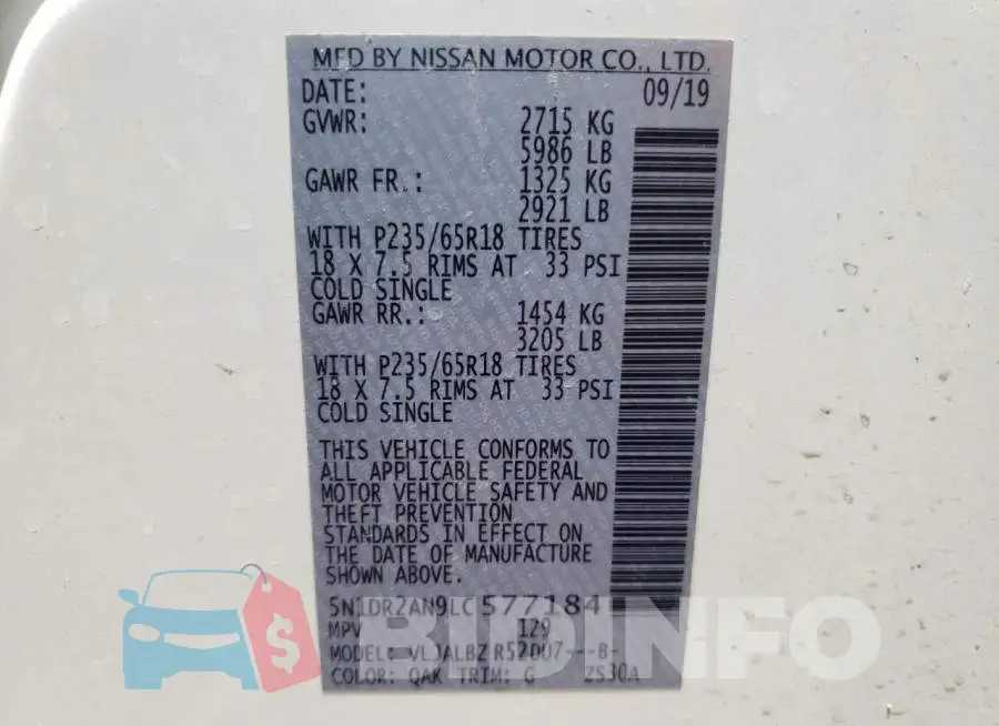 5N1DR2AN9LC577184 Photo# 10