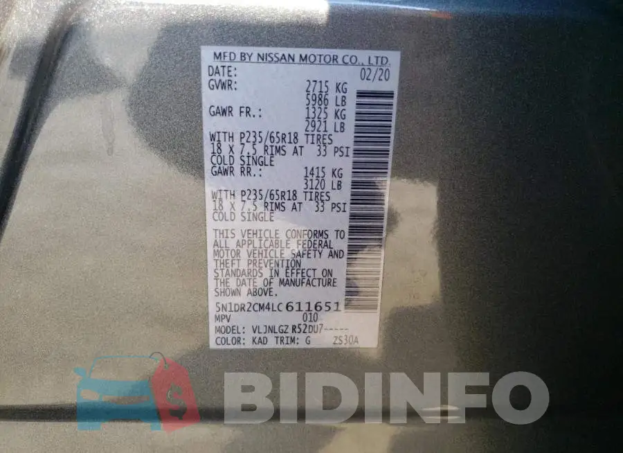 5N1DR2CM4LC611651 Photo# 10