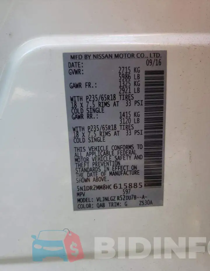 5N1DR2MM8HC615885 Photo# 10