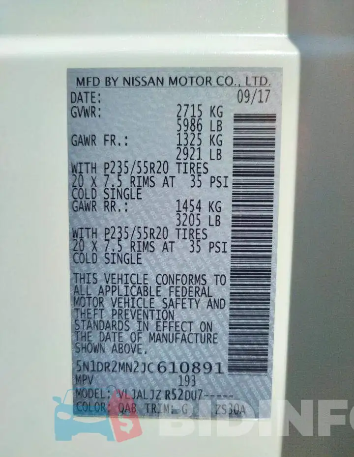 5N1DR2MN2JC610891 Photo# 10