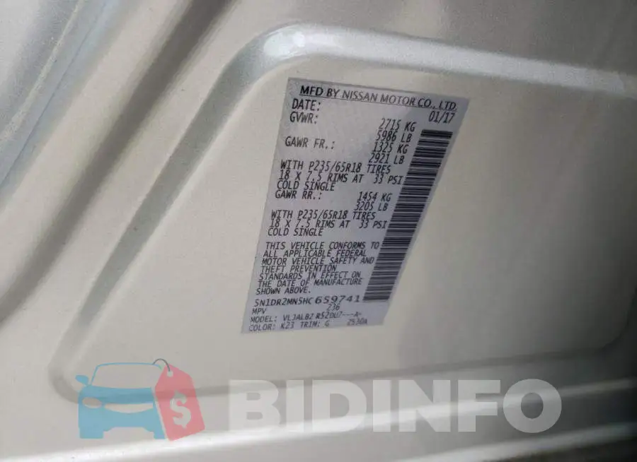 5N1DR2MN5HC659741 Photo# 10