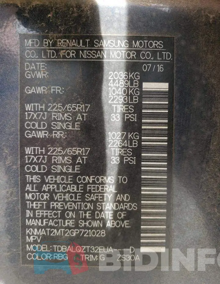 KNMAT2MT2GP721028 Photo# 10