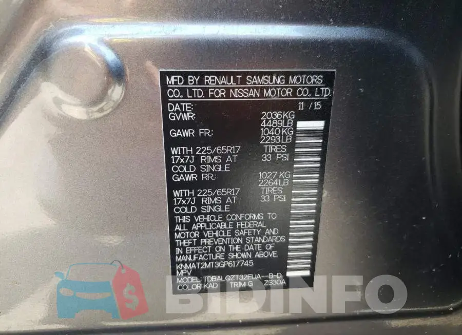 KNMAT2MT3GP617745 Photo# 10