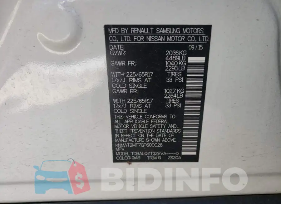 KNMAT2MT7GP600026 Photo# 10