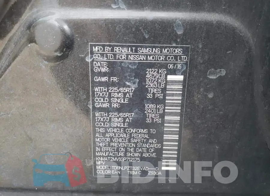 KNMAT2MV1GP712175 Photo# 10