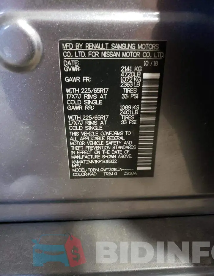 KNMAT2MV1KP506332 Photo# 10