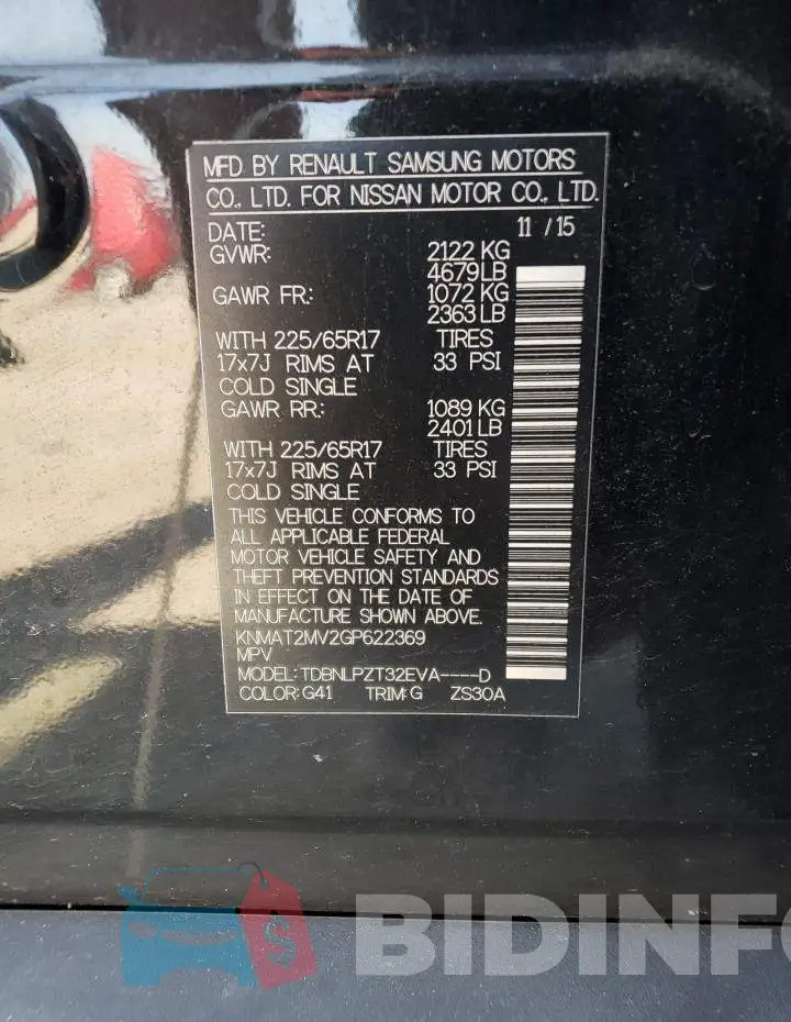 KNMAT2MV2GP622369 Photo# 10