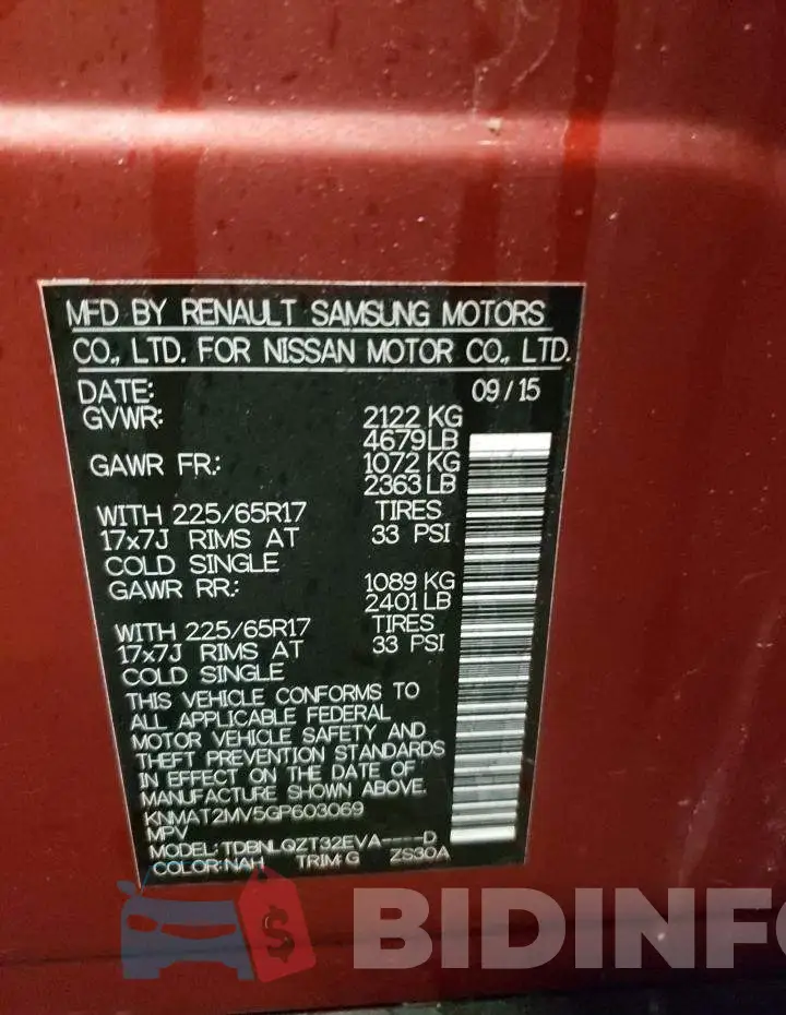 KNMAT2MV5GP603069 Photo# 10