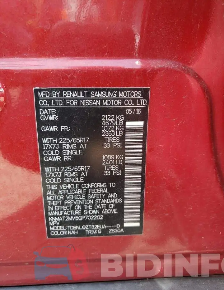 KNMAT2MV5GP702202 Photo# 10
