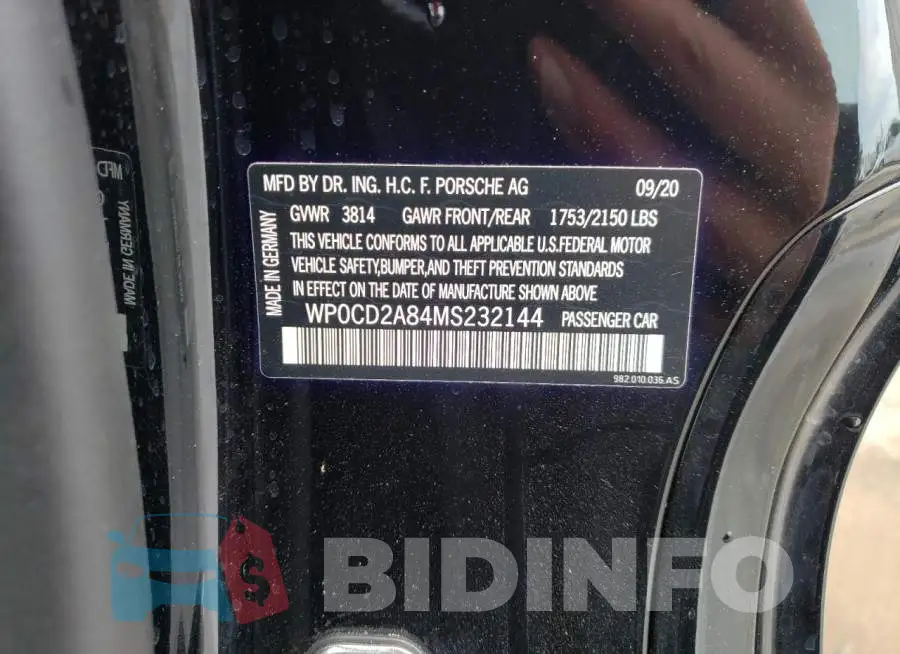 WP0CD2A84MS232144 Photo# 10
