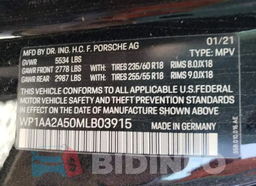 WP1AA2A50MLB03915 Photo# 10