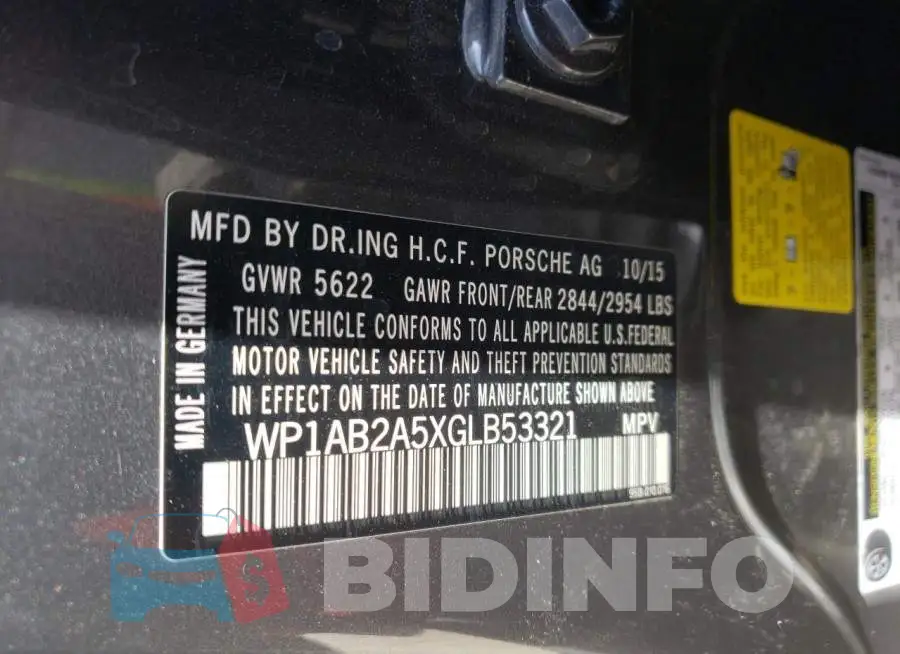 WP1AB2A5XGLB53321 Photo# 10