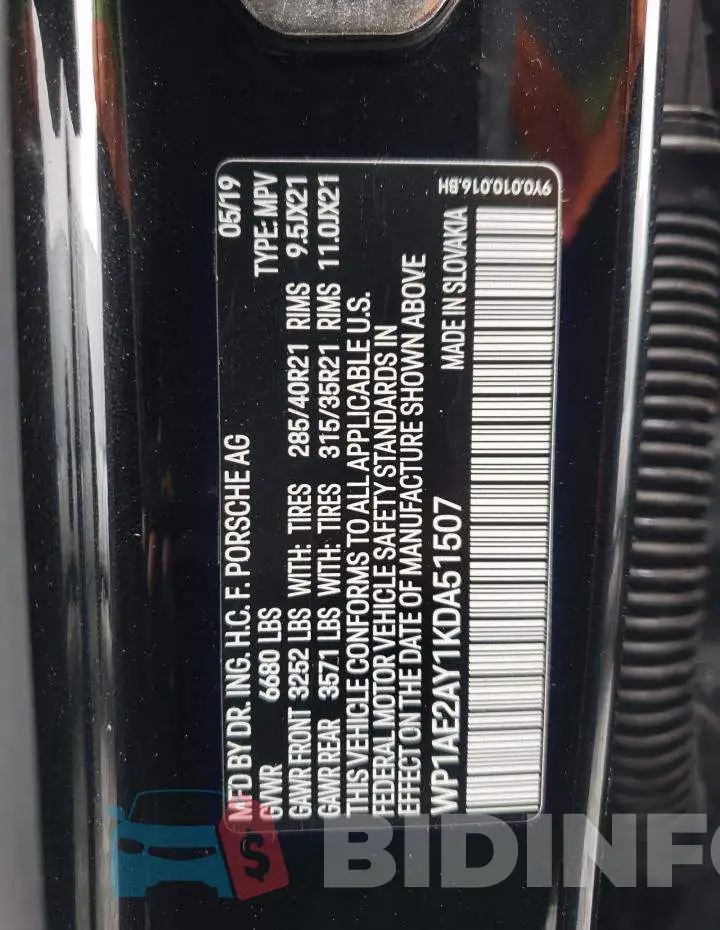 WP1AE2AY1KDA51507 Photo# 10