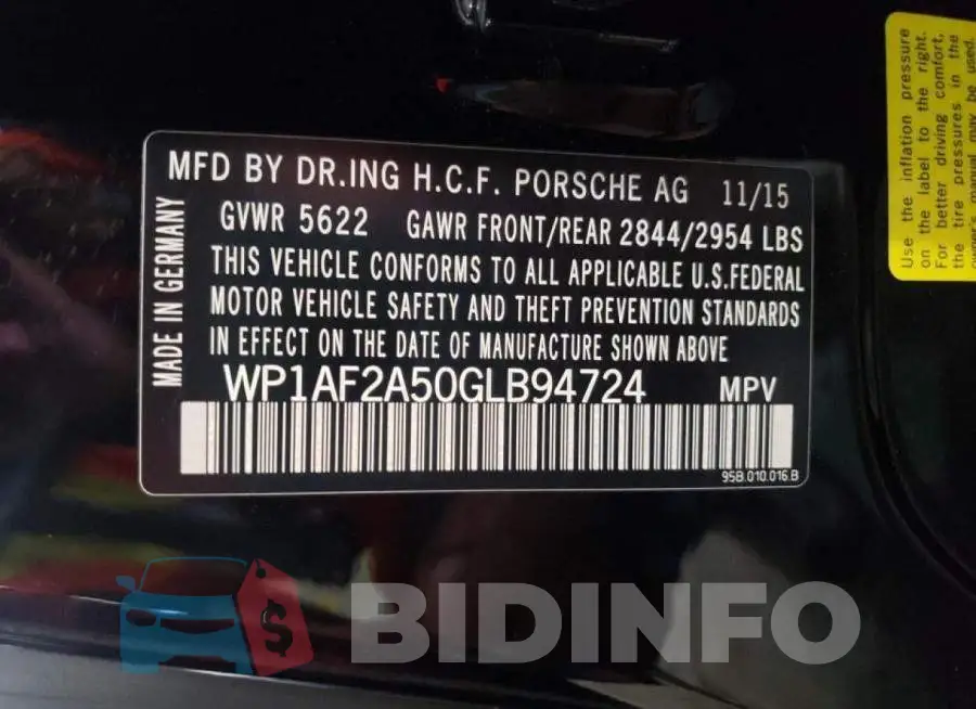 WP1AF2A50GLB94724 Photo# 10