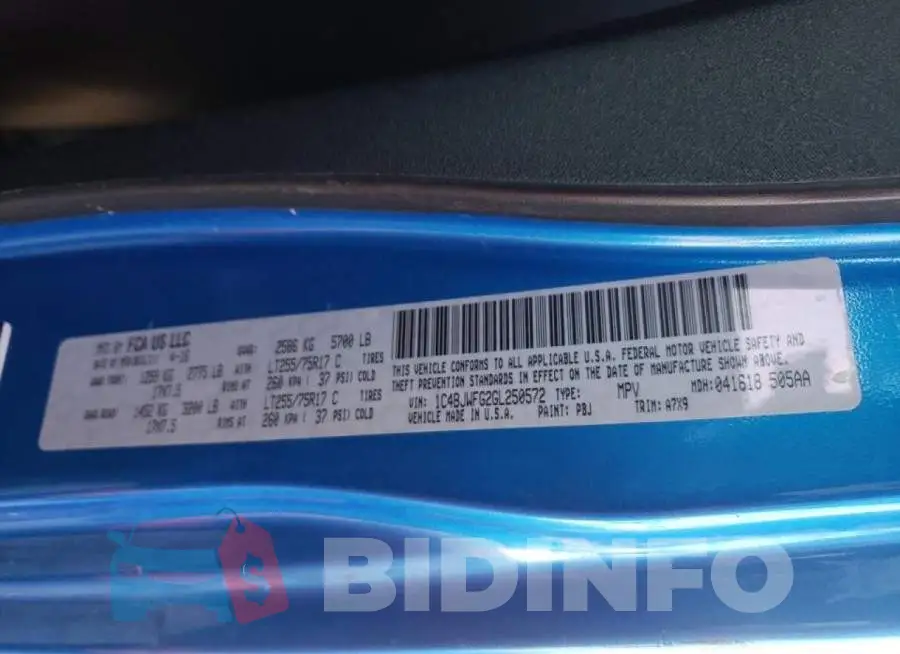 1C4BJWFG2GL250572 Photo# 10