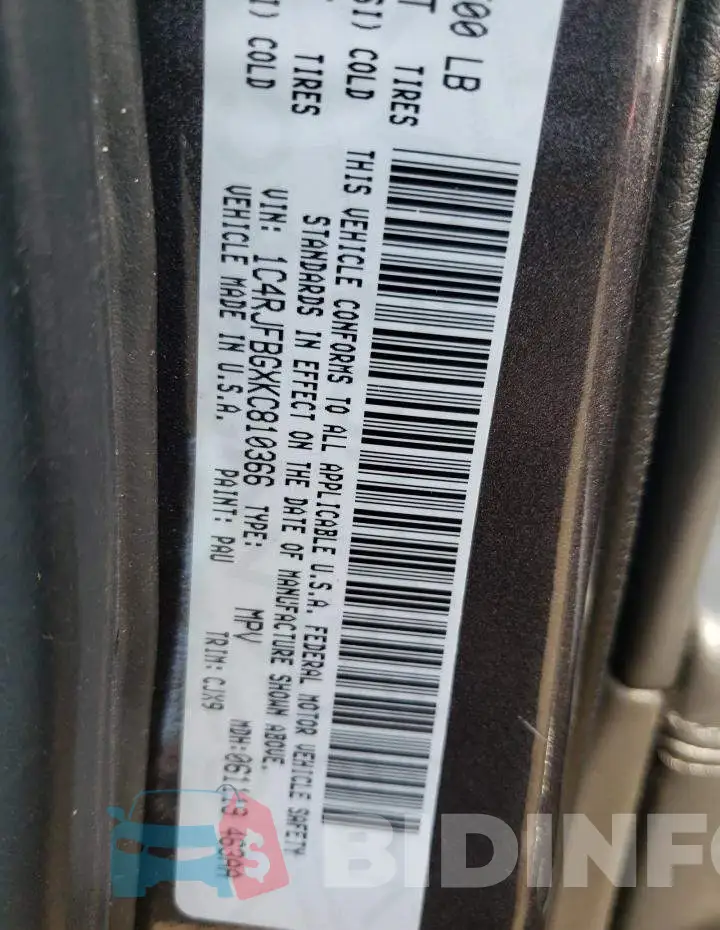 1C4RJFBGXKC810366 Photo# 10
