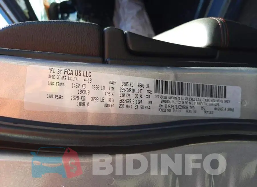 1C4RJFLT0JC390899 Photo# 10